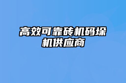 高效可靠磚機碼垛機供應商