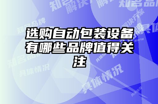 選購自動(dòng)包裝設(shè)備有哪些品牌值得關(guān)注