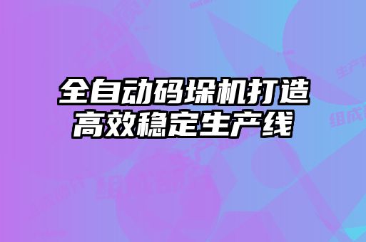 全自動碼垛機打造高效穩(wěn)定生產(chǎn)線