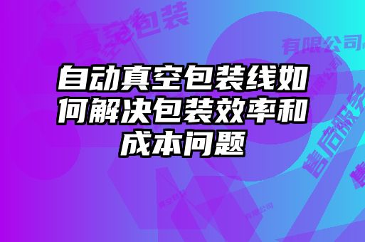 自動(dòng)真空包裝線如何解決包裝效率和成本問(wèn)題