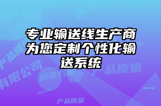 專業(yè)輸送線生產(chǎn)商為您定制個(gè)性化輸送系統(tǒng)