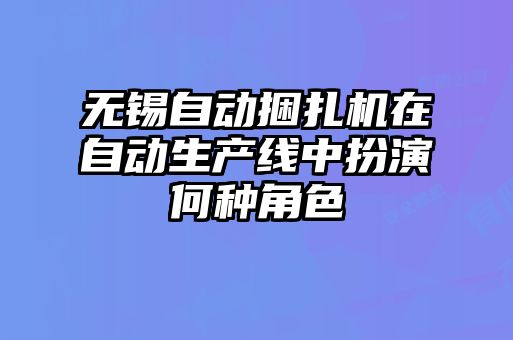 無錫自動捆扎機在自動生產(chǎn)線中扮演何種角色