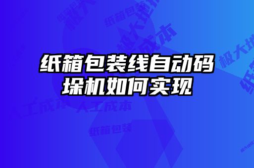 紙箱包裝線自動碼垛機(jī)如何實現(xiàn)