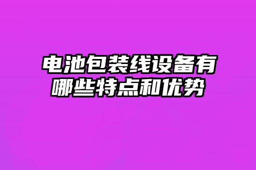 電池包裝線設備有哪些特點和優(yōu)勢