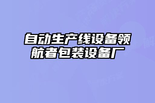 自動(dòng)生產(chǎn)線設(shè)備領(lǐng)航者包裝設(shè)備廠