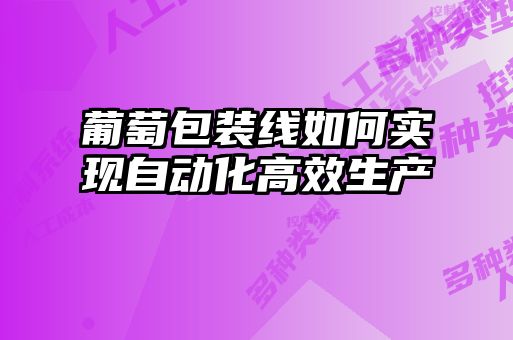 葡萄包裝線如何實(shí)現(xiàn)自動化高效生產(chǎn)