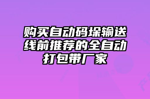 購買自動(dòng)碼垛輸送線前推薦的全自動(dòng)打包帶廠家