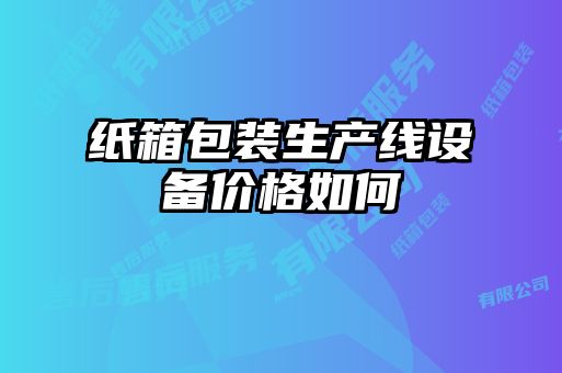 紙箱包裝生產(chǎn)線設(shè)備價(jià)格如何