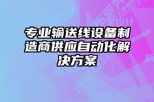 專業(yè)輸送線設備制造商供應自動化解決方案
