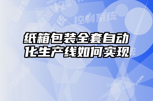 紙箱包裝全套自動(dòng)化生產(chǎn)線如何實(shí)現(xiàn)