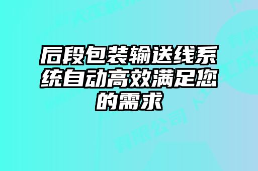 后段包裝輸送線系統(tǒng)自動(dòng)高效滿足您的需求