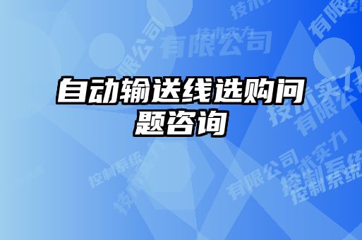 自動(dòng)輸送線選購(gòu)問(wèn)題咨詢