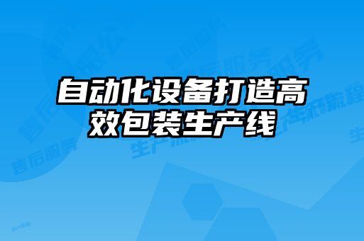 自動化設備打造高效包裝生產線
