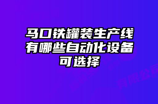馬口鐵罐裝生產(chǎn)線有哪些自動化設(shè)備可選擇