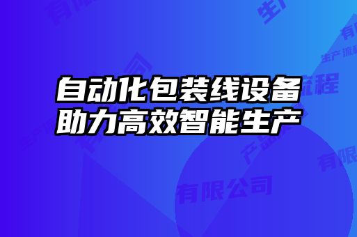 自動(dòng)化包裝線設(shè)備助力高效智能生產(chǎn)