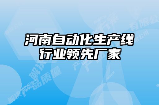 河南自動化生產(chǎn)線行業(yè)領先廠家