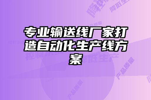 專業(yè)輸送線廠家打造自動化生產線方案