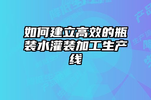 如何建立高效的瓶裝水灌裝加工生產(chǎn)線