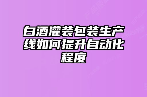 白酒灌裝包裝生產(chǎn)線如何提升自動化程度